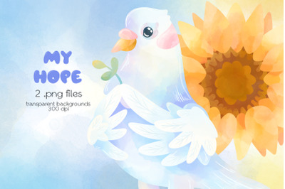 White Dove of Peace Clipart - PNG Files