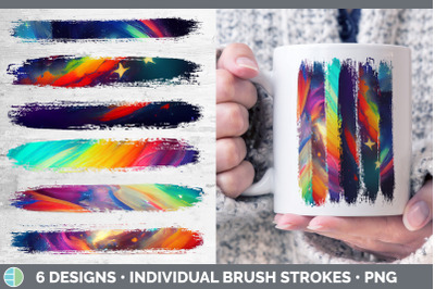 Rainbow Brush Strokes PNG | Sublimation Designs