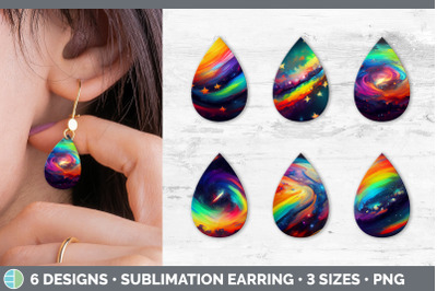 Rainbow Teardrop Earring | Sublimation Designs Bundle