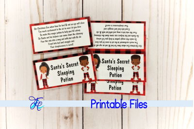 Santa&#039;s Secret Potion Bag Topper aa - Plaid