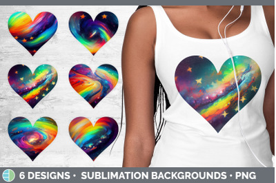 Rainbow Hearts Clipart | Sublimation Designs