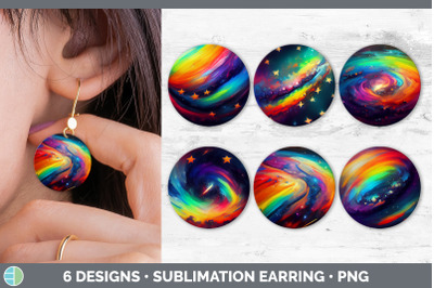 Galaxy Round Earring | Sublimation Designs Bundle