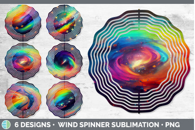 Galaxy Painted Wind Spinner | Sublimation Designs Bundle