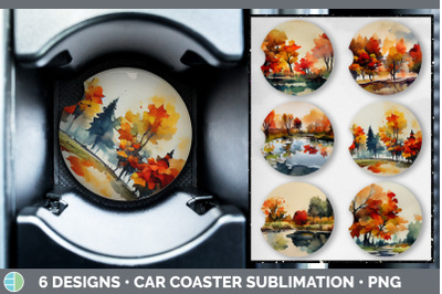 Autumn Trees Car Coaster | Sublimation Designs Bundle