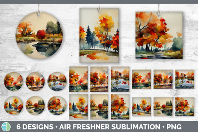 Autumn Trees Air Freshener | Sublimation Designs Bundle