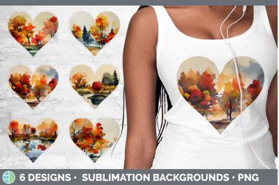 Autumn Trees Hearts Clipart