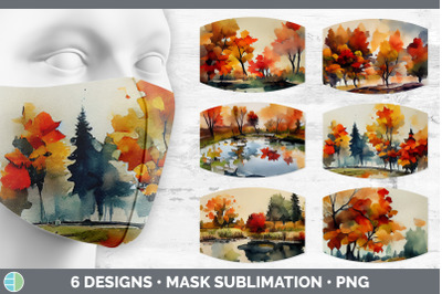 Autumn Trees Mask | Sublimation Bundle Face Mask Designs