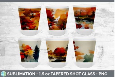 Autumn Trees Shot Glass Sublimation | Shot Glass 1.5oz Tapered