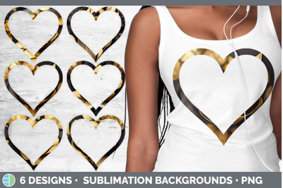 Black and Gold Rose Heart Frame Clipart