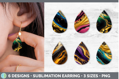 Marble Agate Teardrop Earring | Sublimation Designs Bundle