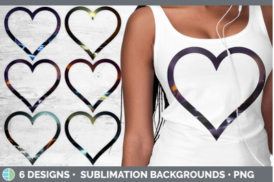 Waterfall Landscape Heart Frame Clipart | Sublimation Designs