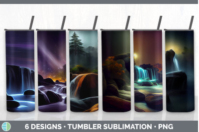 Waterfall Landscape Tumbler Sublimation Bundle