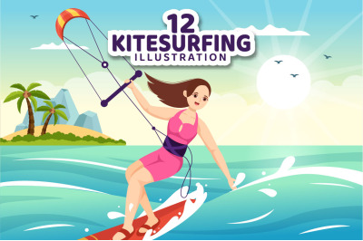 12 Kitesurfing Illustration