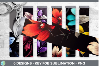 Flowers Key Fob | Wristlet Sublimation