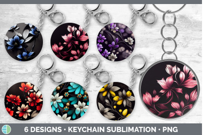 Flowers Keychain Bundle | Keyring Sublimation Designs