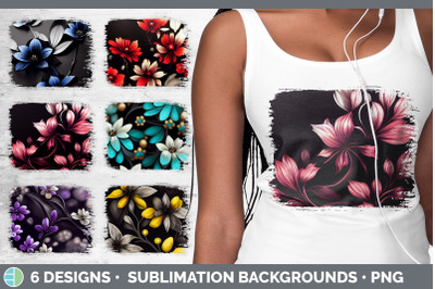 Flowers Distressed Sublimation Background Panel