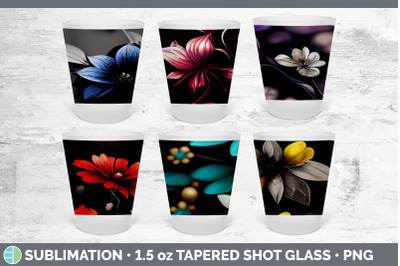 Flowers Shot Glass Sublimation | Shot Glass 1.5oz Tapered