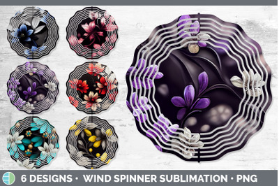 Flowers Wind Spinner | Sublimation Designs Bundle