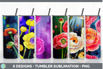 Ranunculus Flowers Tumbler Sublimation Bundle