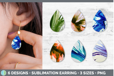 Watercolor Background Teardrop Earring | Sublimation Designs Bundle