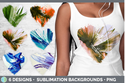 Watercolor Background Heart Distressed Clipart | Sublimation Designs