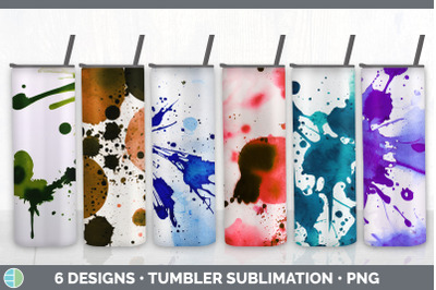 Watercolor Splatter Tumbler Sublimation Bundle