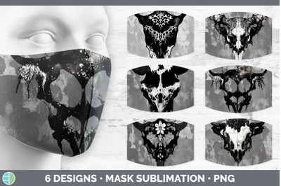 Cow Skull Mask | Sublimation Bundle Face Mask Designs