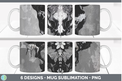 Cow Skull Mug Sublimation | Coffee Cup Designs PNG