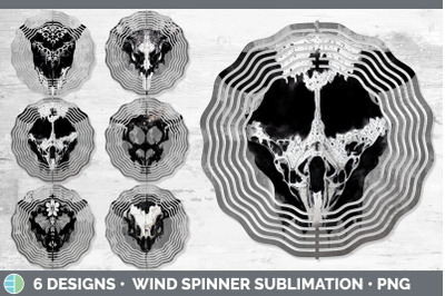 Cow Skull Painted Wind Spinner | Sublimation Designs Bundle