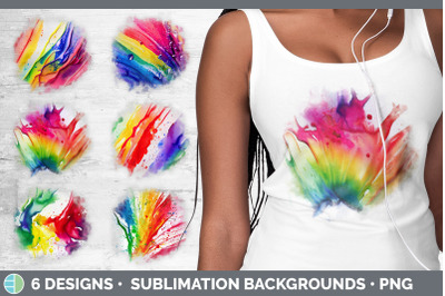 Watercolor Rainbow Background | Grunge Sublimation Backgrounds