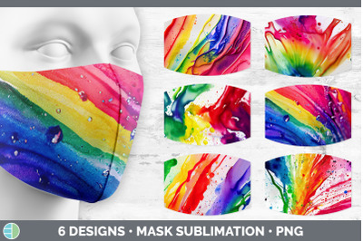 Watercolor Rainbow Mask | Sublimation Bundle Face Mask Designs