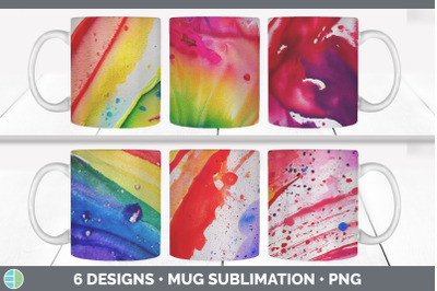 Watercolor Rainbow Mug Sublimation | Coffee Cup Designs PNG