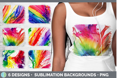 Watercolor Rainbow Distressed Sublimation Background Panel