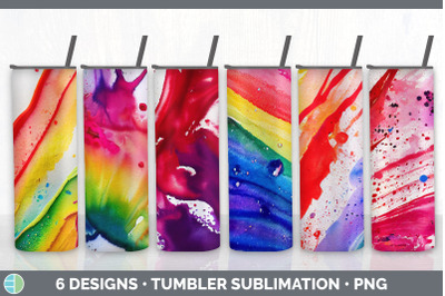 Watercolor Rainbow Tumbler Sublimation Bundle