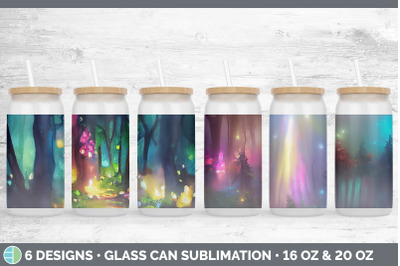 Fairy Forest Glass Can | Sublimation Beer Mason Jar