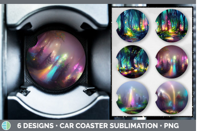 Fairy Forest Car Coaster | Sublimation Designs Bundle