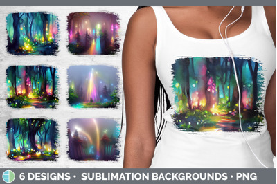 Fairy Forest Distressed Sublimation Background Panel