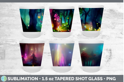 Fairy Forest Shot Glass Sublimation | Shot Glass 1.5oz Tapered