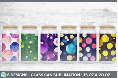 Watercolor Polka Dots Glass Can | Sublimation Beer Mason Jar