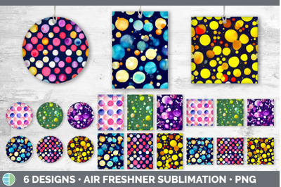 Watercolor Polka Dots Air Freshener | Sublimation Designs Bundle