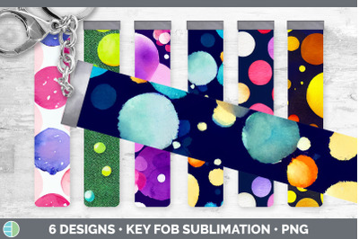 Watercolor Polka Dots Key Fob | Wristlet Sublimation