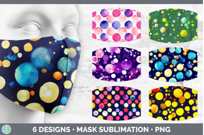 Watercolor Polka Dots Mask | Sublimation Bundle Face Mask Designs