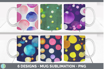 Watercolor Polka Dots Mug Sublimation