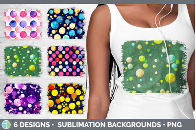 Watercolor Polka Dots Distressed Sublimation Background Panel