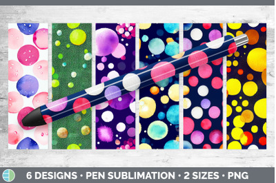 Watercolor Polka Dots Pen Wraps | Epoxy Sublimation Bundle