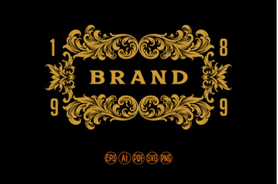 Luxury vintage brand labels ornament svg