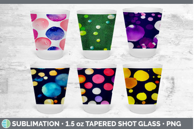 Watercolor Polka Dots Shot Glass Sublimation | Shot Glass 1.5oz Tapere