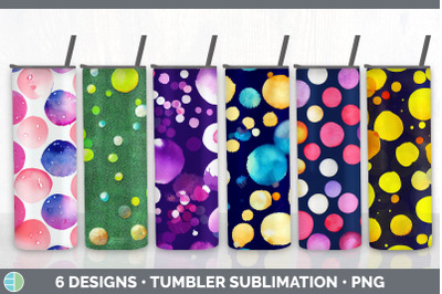 Watercolor Polka Dots Tumbler Sublimation Bundle