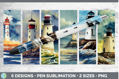 Watercolor Lighthouse Pen Wraps | Epoxy Sublimation Bundle