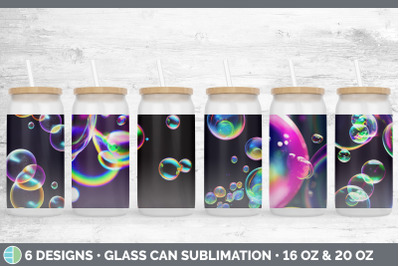 Bubbles Glass Can | Sublimation Beer Mason Jar